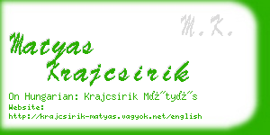 matyas krajcsirik business card